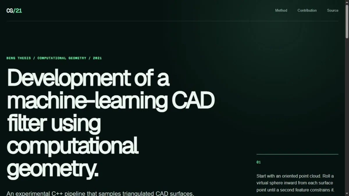 Computational Geometry CAD Filter browser reconstruction and project introduction